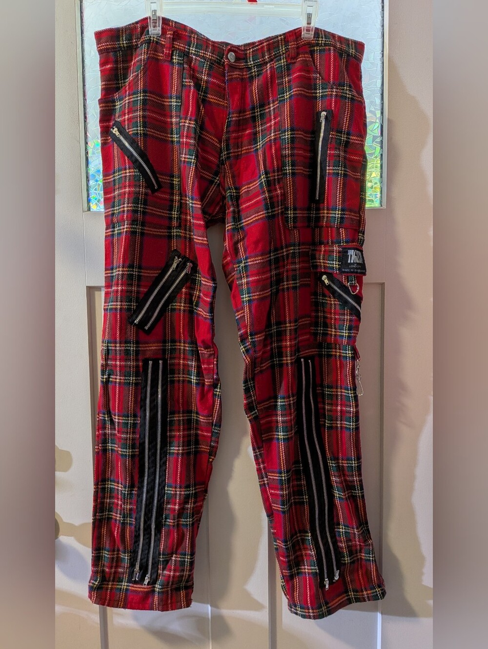 Vintage Tiger Of London Wooly Tartan Zip Plaid Pants